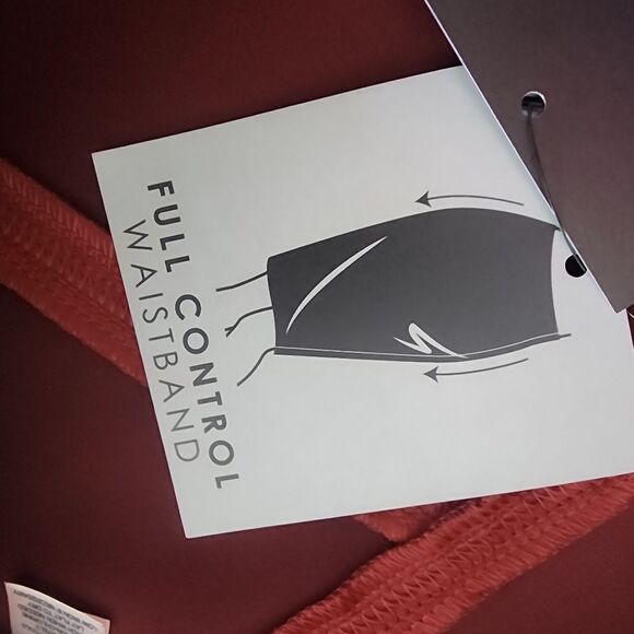 ANDREW MARC faux suede Red Pencil Skirt full control waistband dark Rust Orange - Picture 8 of 10